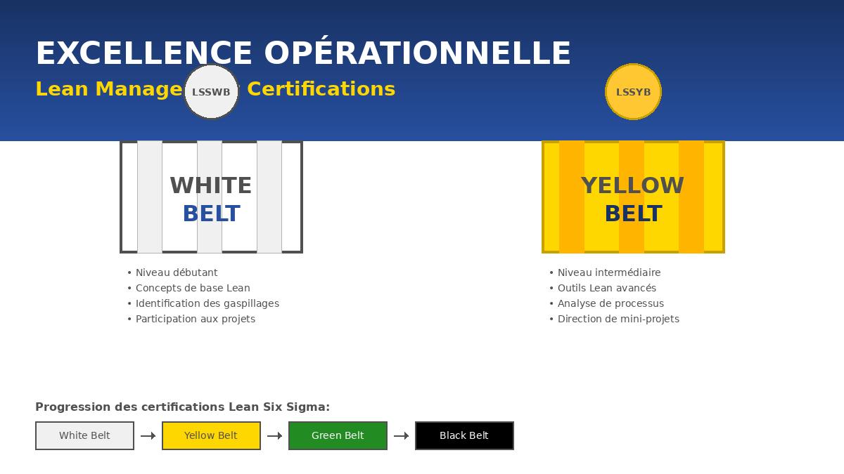 Course Image EXCELLENCE OPERATIONNELLE: Certificats Lean Management White Belt (LSSWB) et Yellow Belt (LSSYB)